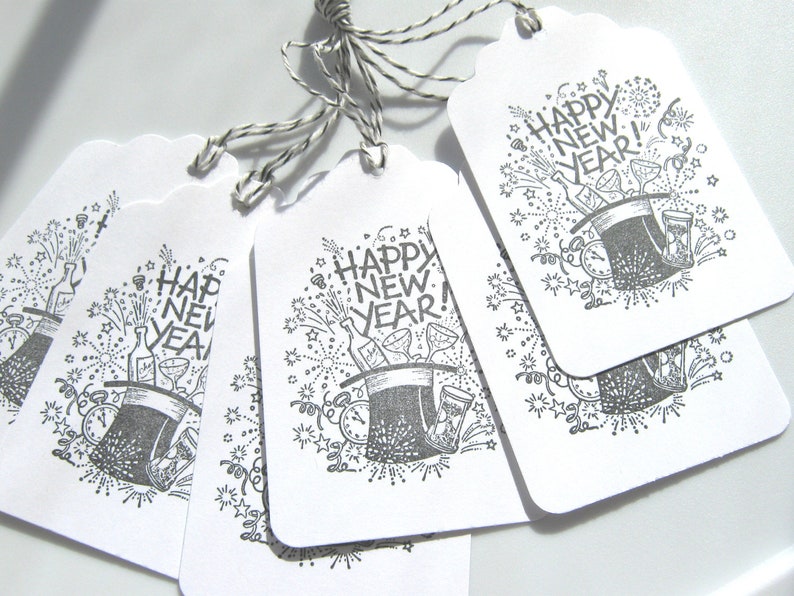 Happy New Year Tags New Years Gift Tags Etsy