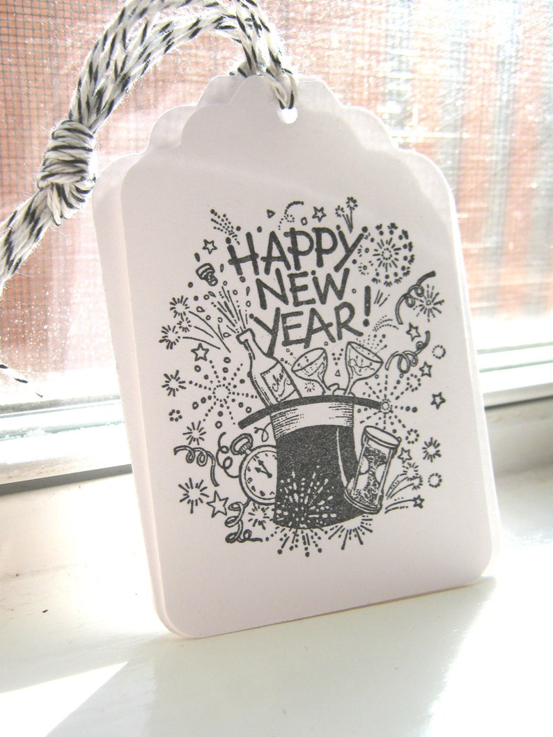 Happy New Year Tags New Years Gift Tags Etsy