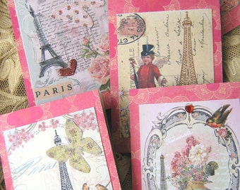 Shabby French Paris Eiffel Tower Notecards