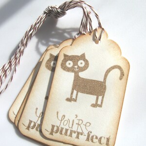 You're purrfect gift tags, cat gift tags image 3