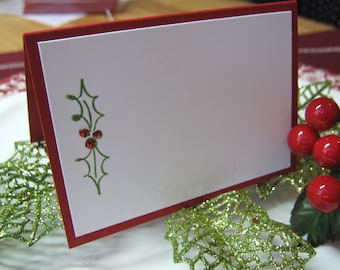 Holly Christmas Placecards, Escort Cards