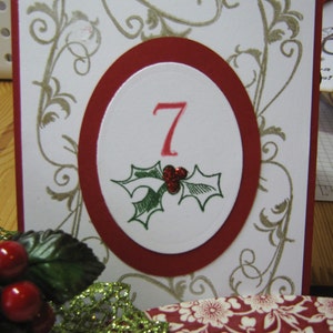 Christmas Holly Wedding Table Numbers image 1