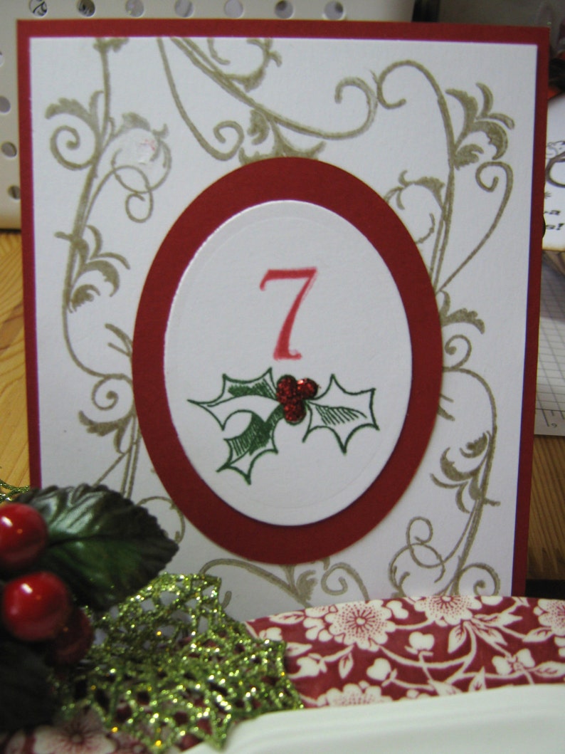 Christmas Holly Wedding Table Numbers image 1