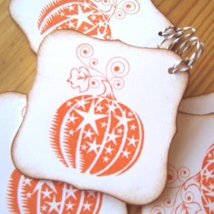 Orange Pumpkin Halloween Gift Tags