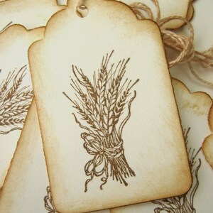 10 Fall Autumn Harvest Wheat Tags