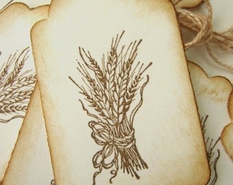 10 Fall Autumn Harvest Wheat Tags