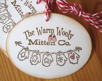 ChristmasGift Tags Wooly Mittens