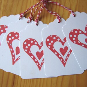 Red Polka Dot Heart Valentine Tags image 4