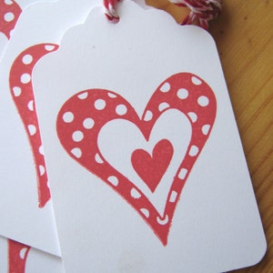 Red Polka Dot Heart Valentine Tags image 2