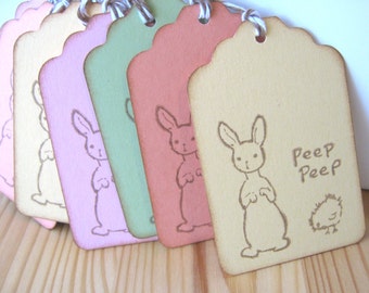 Easter Bunny and Chicken Peep Gift Tags