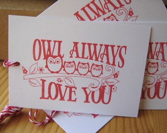 Owl Valentine Love Tags
