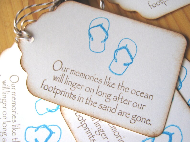Flip Flops Footprints in the Sand Gift Tags Etsy