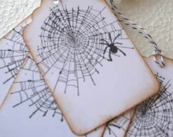Spiderweb Gift Tags, Halloween Gift Tags, Spider Gift Tags