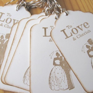 Wedding Wish Tags, Bride and Groom, Love and Cherish zdjęcie 3