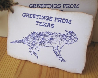 Gift Tag with Texas Horned Frog in Purple