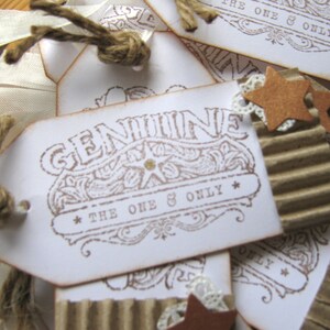 Rustic Lace and Rope Gift Tags With Rusty Paper Star - Etsy