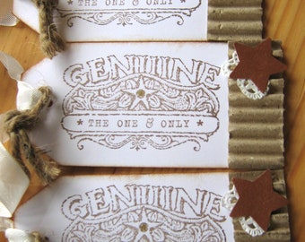 Rustic Lace and Rope Gift Tags with Rusty Paper Star