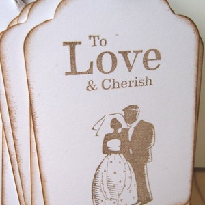 Wedding Wish Tags, Bride and Groom, Love and Cherish zdjęcie 4