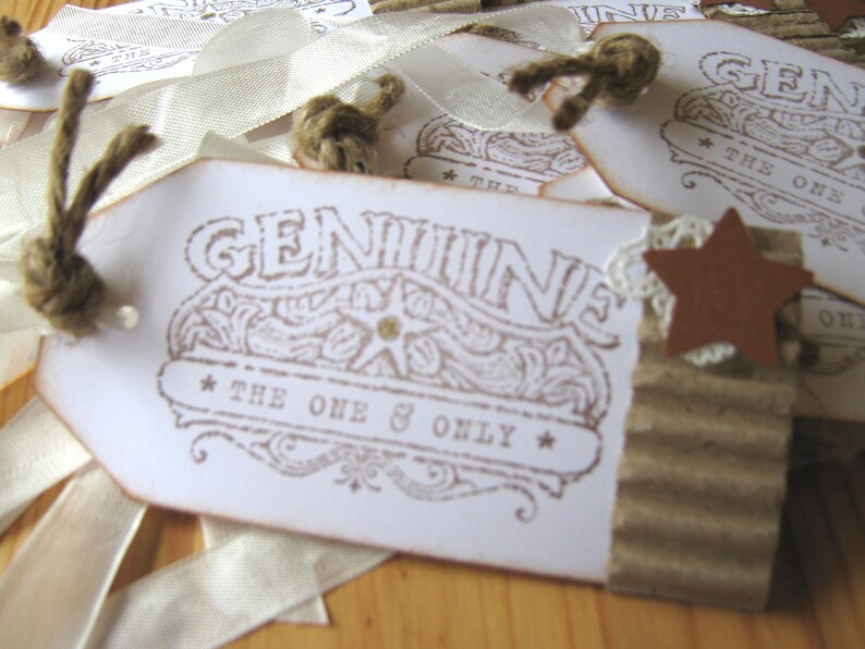 Rustic Lace and Rope Gift Tags With Rusty Paper Star - Etsy