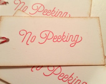 No Peeking Christmas Gift Tags, Christmas Package Tags