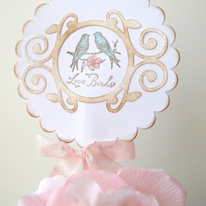 Lovebirds rosa und Aqua Hochzeitstorte Topper, Hochzeitsdusche, Jubiläum