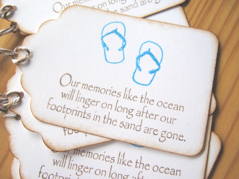 Flip Flops Footprints in the Sand Gift Tags Etsy