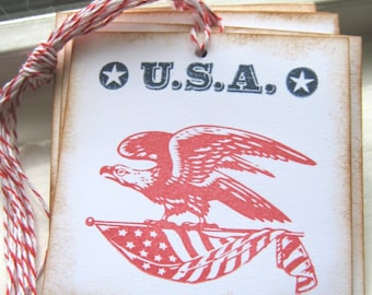 Patriotic USA Gift Tags