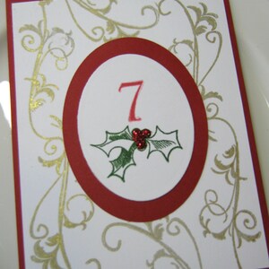 Christmas Holly Wedding Table Numbers image 2