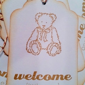 Blue Teddy Bear Baby Shower Gift Tags image 3