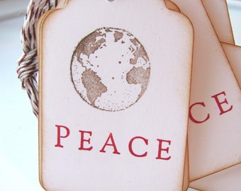 Joy to the World, Peace on Earth Christmas Gift Tags