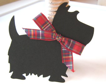 Black Scottie Dog Gift Tags, Scottie Dog Gift Tag Embellishment, Scotty Dogs