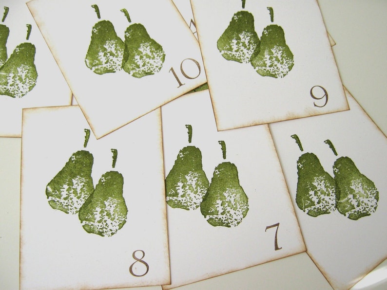 Perfect Pear Wedding Table Numbers Escort Cards Place Cards image 5