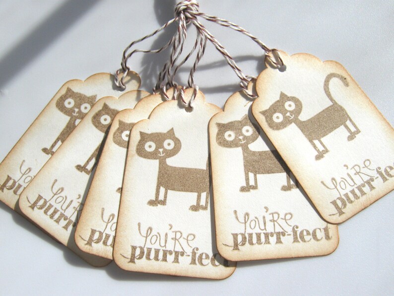 You're purrfect gift tags, cat gift tags image 4