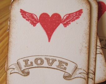 Our Love Has Wings Valentine Favor Tags