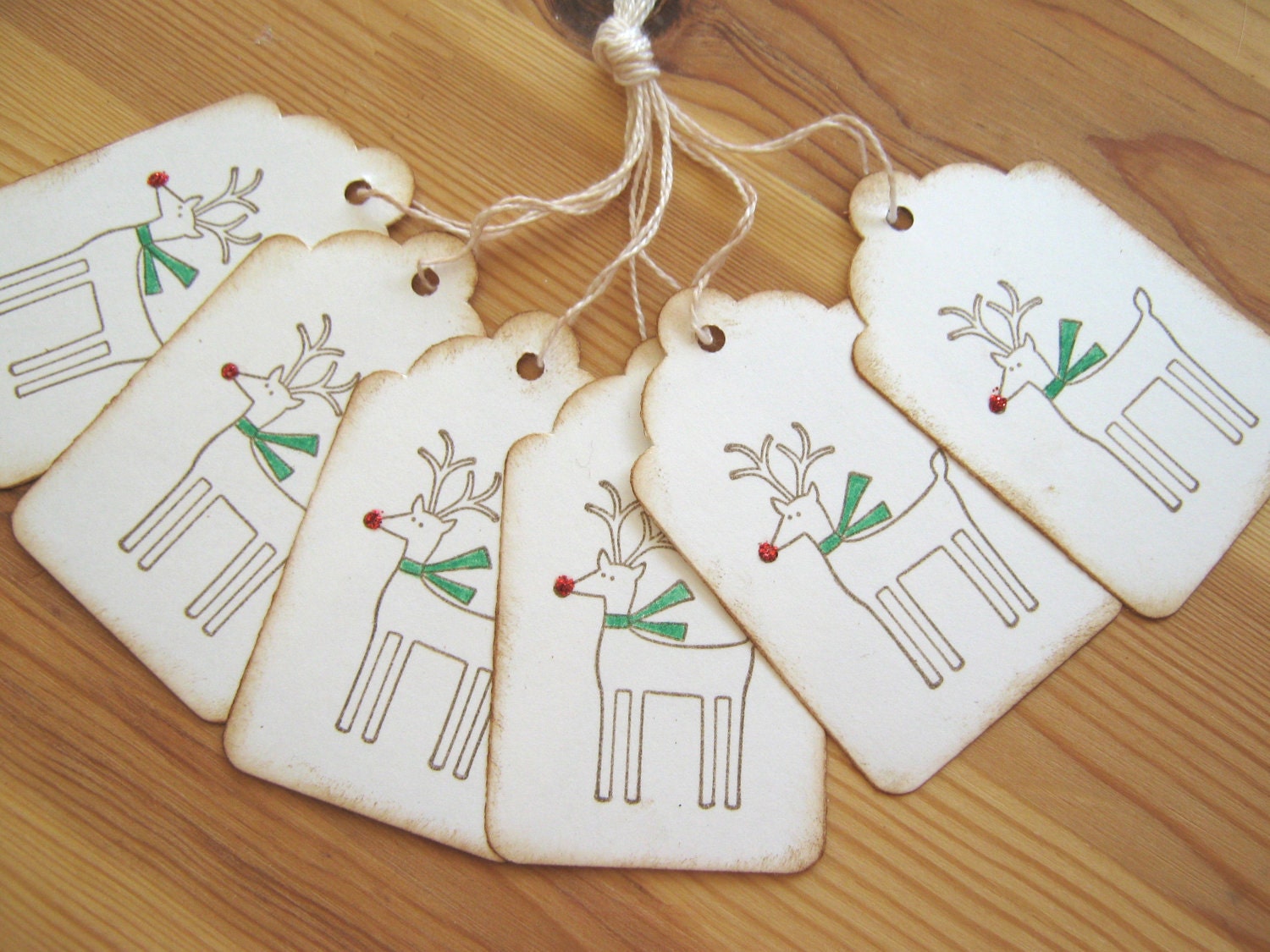 Christmas Gift Tags, Rudolph Reindeer Tags - Etsy