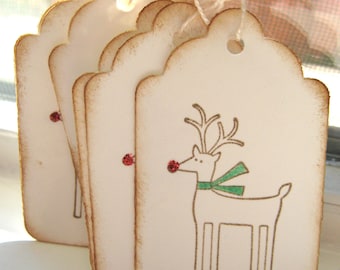 Christmas Gift Tags, Rudolph Reindeer Tags