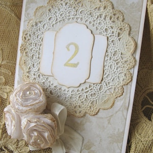 Roses and Lace Wedding Table Numbers