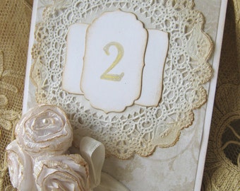Roses and Lace Wedding Table Numbers