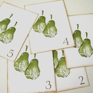 Perfect Pear Wedding Table Numbers Escort Cards Place Cards image 2