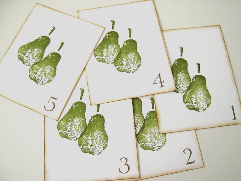 Perfect Pear Wedding Table Numbers Escort Cards Place Cards image 2