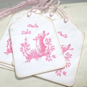 Bunny and Dragonflies Gift Tags, Spring Bunny Gift Tags, Easter Gift Tags image 4