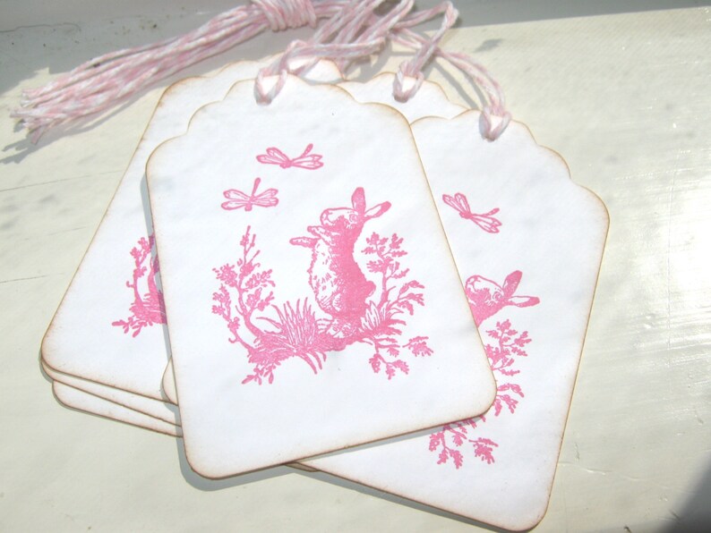 Bunny and Dragonflies Gift Tags, Spring Bunny Gift Tags, Easter Gift Tags image 4