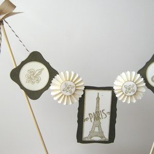 Cake Bunting, Eiffel Tower, Paris, French Cake Topper image 4