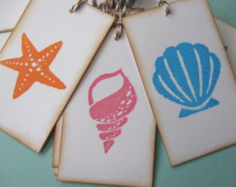Starfish, Seashell Wedding Wish tags, Seashell gift tags, Starfish gift tags