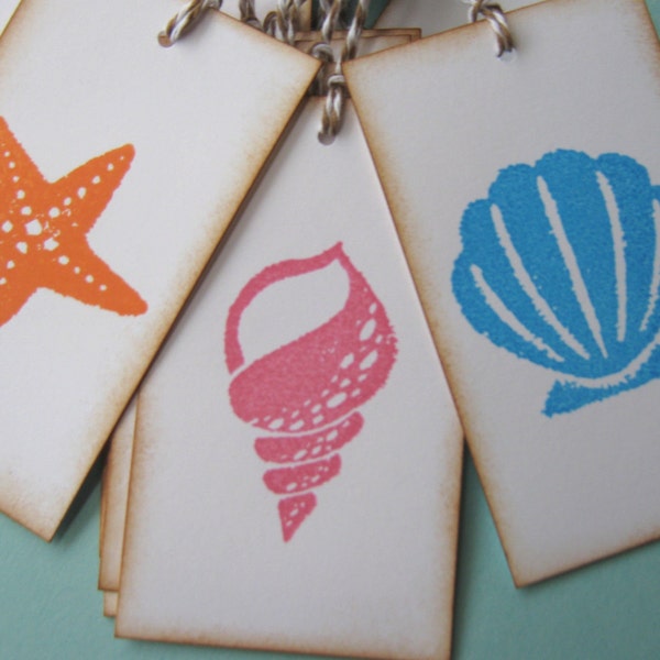 Starfish, Seashell Wedding Wish tags, Seashell gift tags, Starfish gift tags