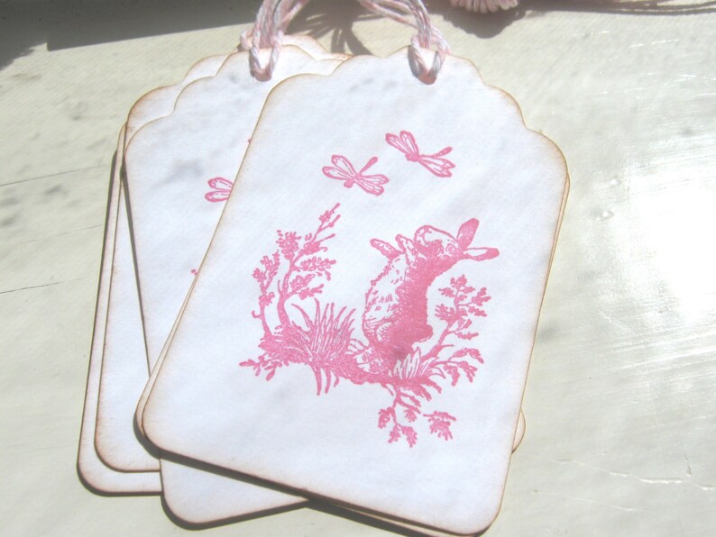 Bunny and Dragonflies Gift Tags, Spring Bunny Gift Tags, Easter Gift Tags image 5