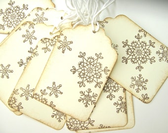 Lacy Snowflake tags