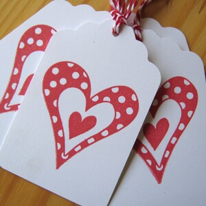 Red Polka Dot Heart Valentine Tags image 3