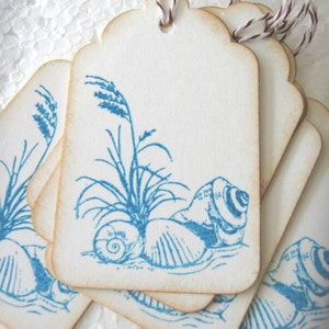 Seashell and Beach Grass Gift Tags