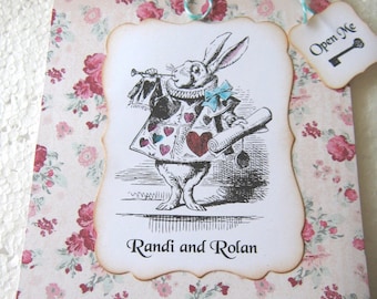 Tea Party Wedding Invitation, Alice in Wonderland invitation, set of 10